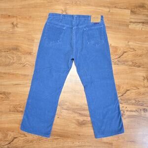 Vintage Dakota Corduroy Pants Blue Straight Leg W36 70s